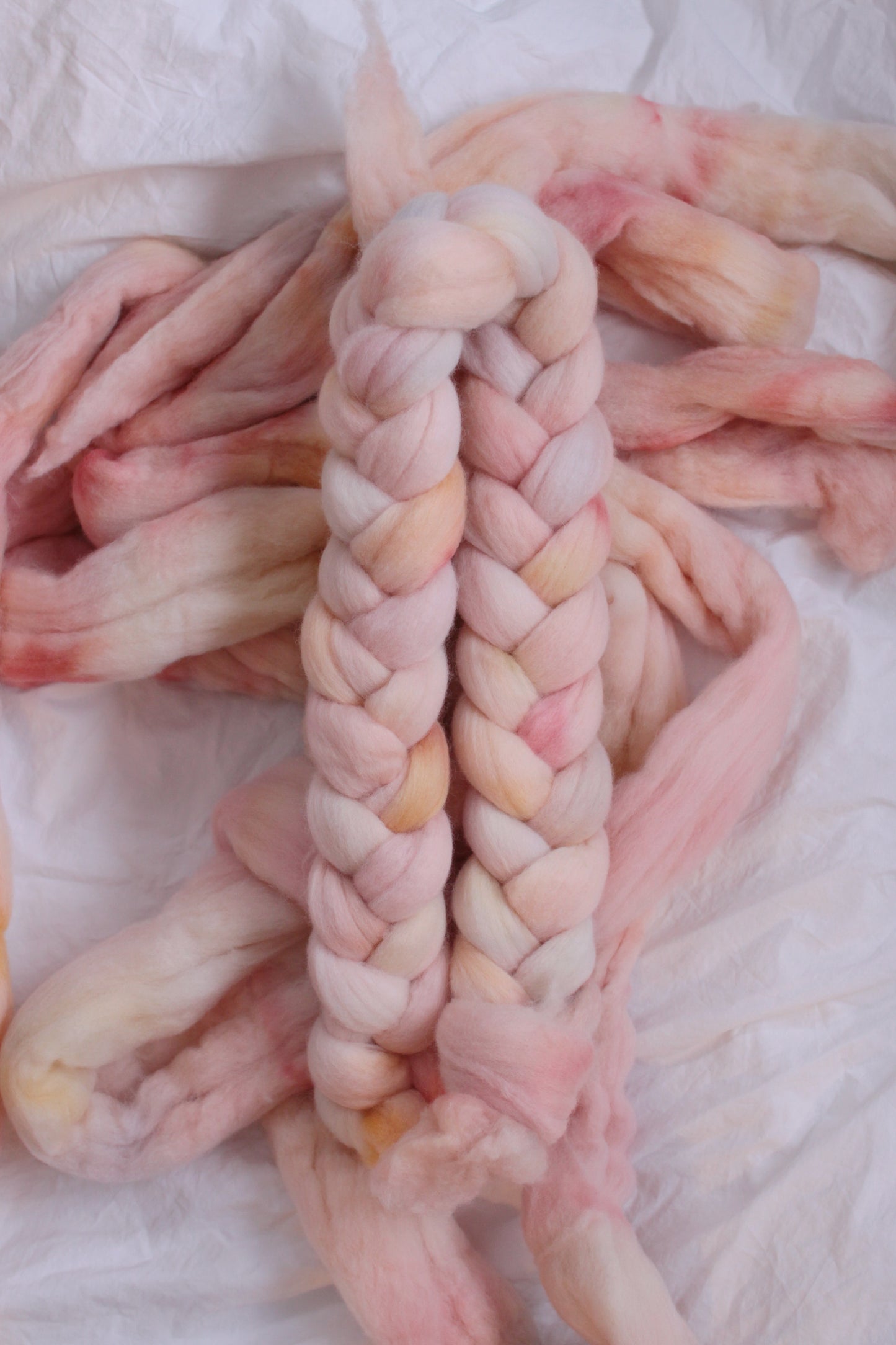 Peach Fuzz - Polwarth combed top (nonsuperwash)