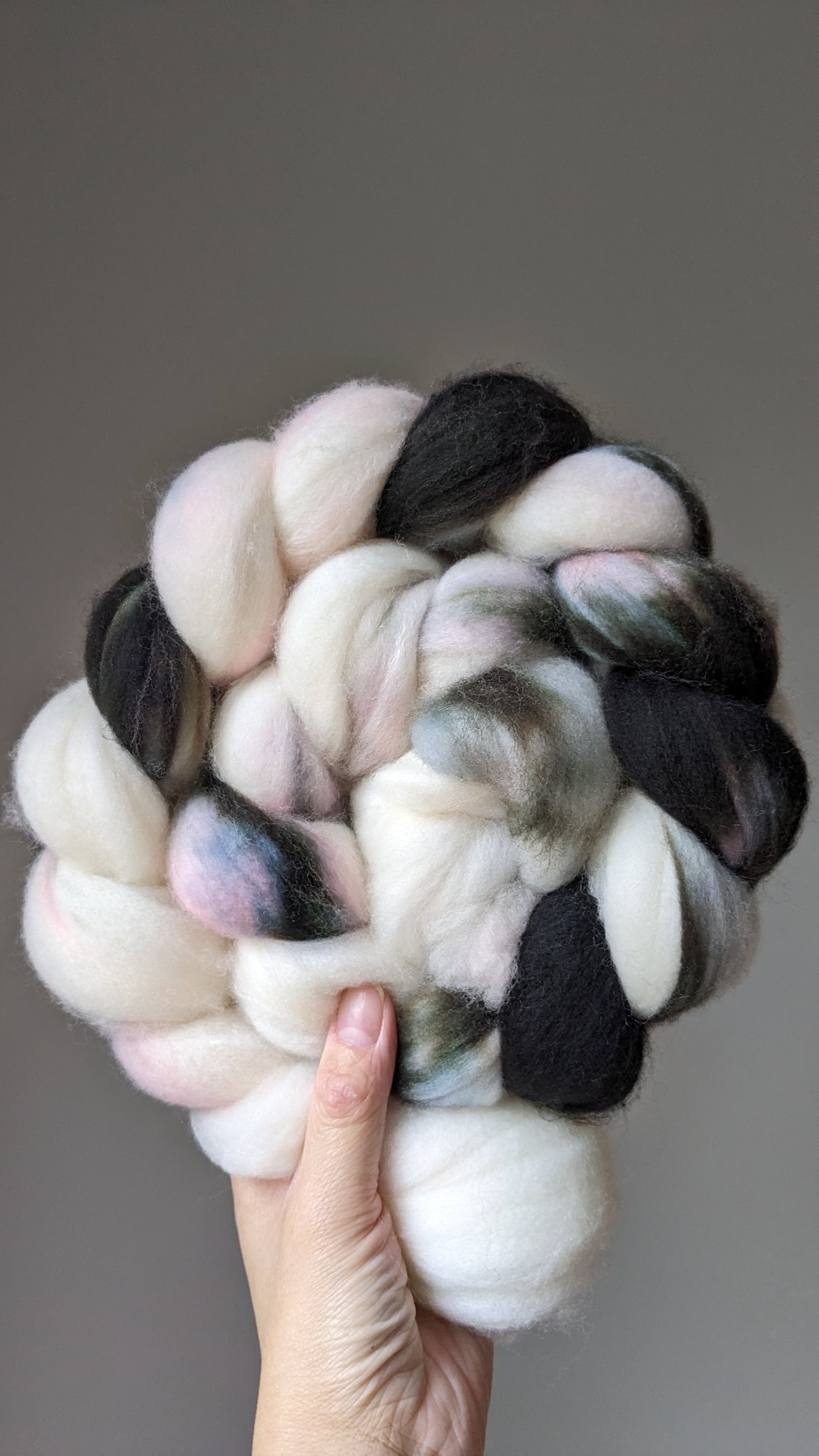 Zebra Confetti (OOAK) - 100% superwash merino top