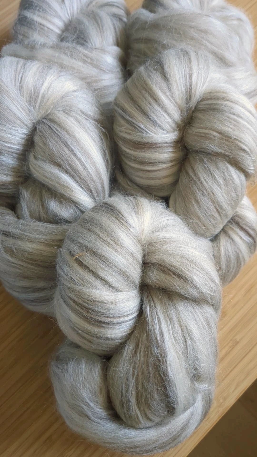Teatime - undyed Shetland BFL Silk combed top (custom blend)