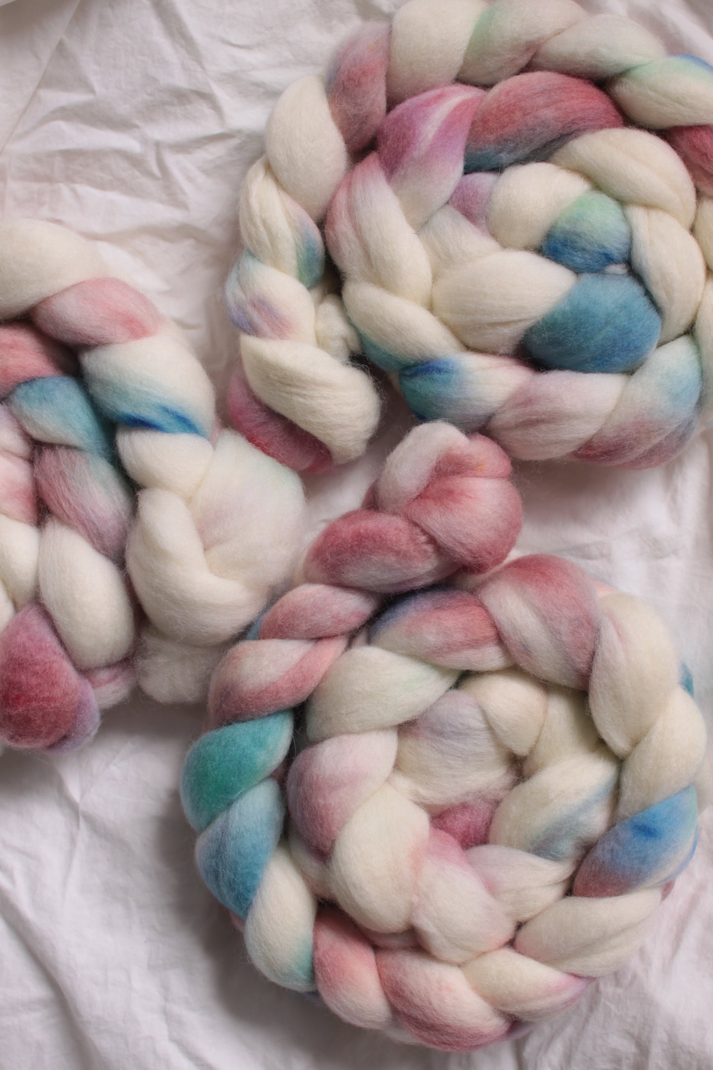 Candy Skies - Polwarth combed top (nonsuperwash)