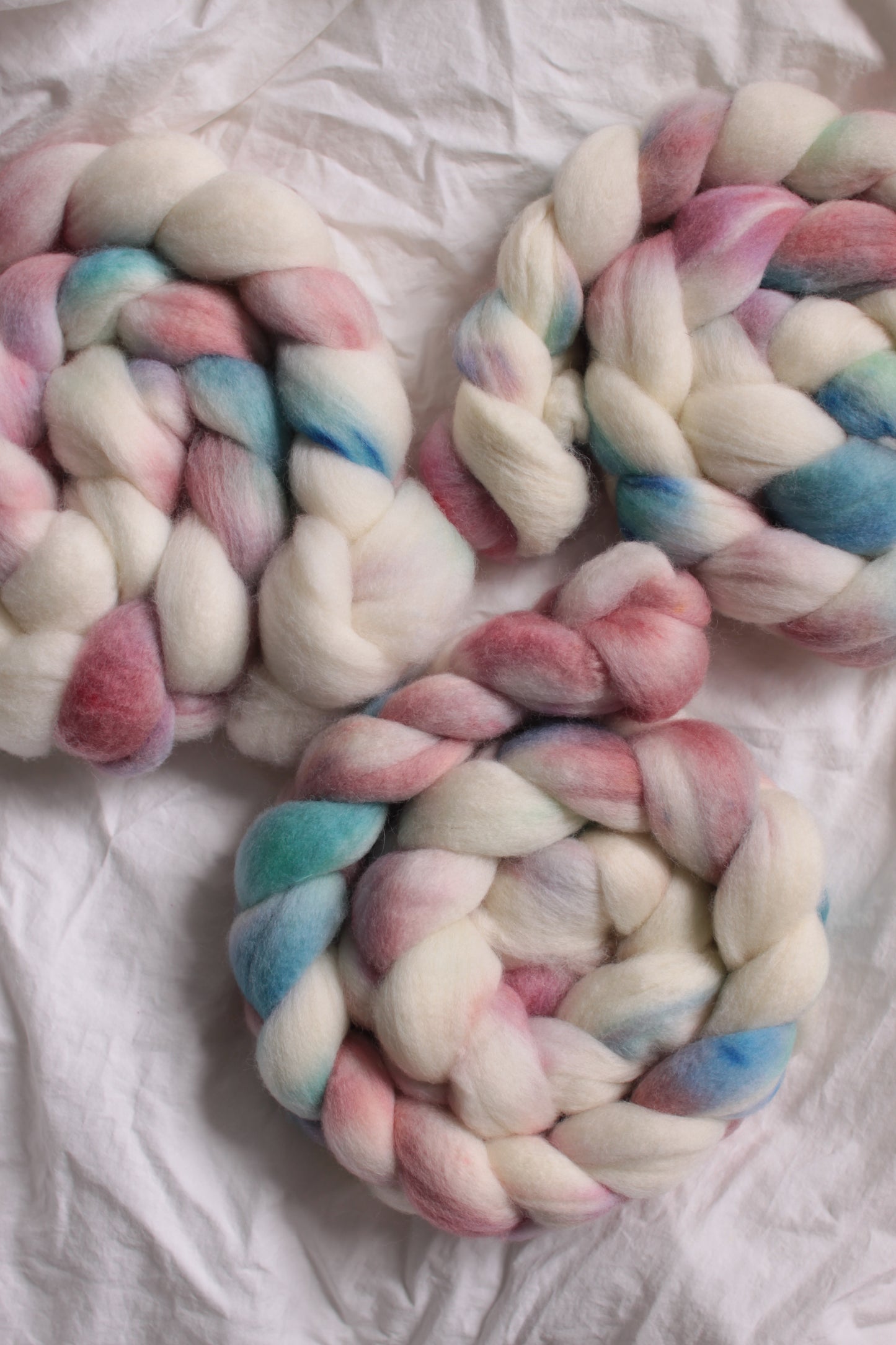 Candy Skies - Polwarth combed top (nonsuperwash)
