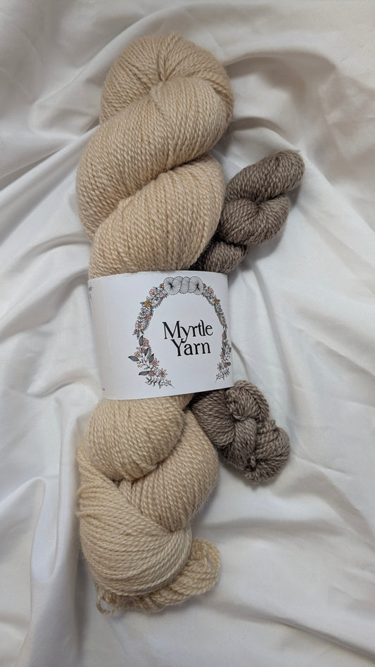 Ecru/Barnwood - Sock Set - Natural BFL Fingering