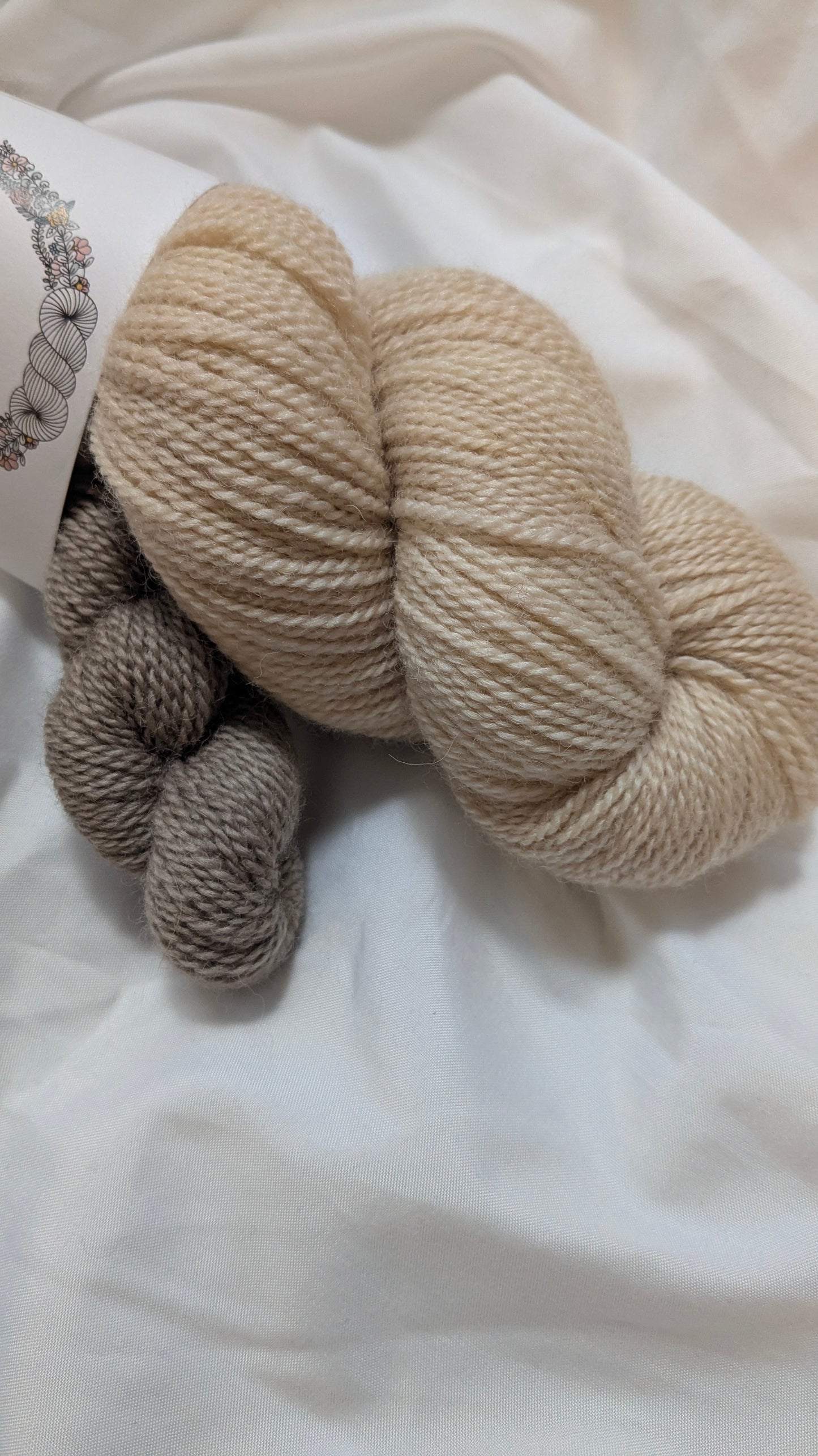 Ecru/Barnwood - Sock Set - Natural BFL Fingering